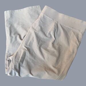 Eileen Fisher Cropped Pants Womens XL Beige Stretch Viscose Pull On travel